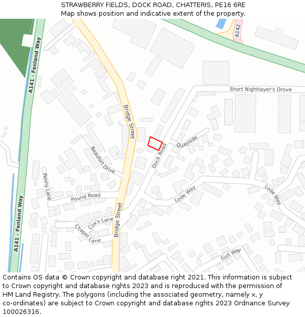 STRAWBERRY FIELDS, DOCK ROAD, CHATTERIS, PE16 6RE: Location map and indicative extent of plot