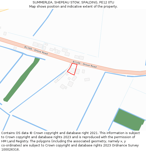 SUMMERLEA, SHEPEAU STOW, SPALDING, PE12 0TU: Location map and indicative extent of plot