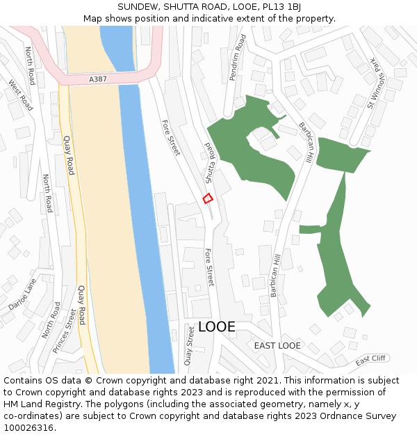 SUNDEW, SHUTTA ROAD, LOOE, PL13 1BJ: Location map and indicative extent of plot