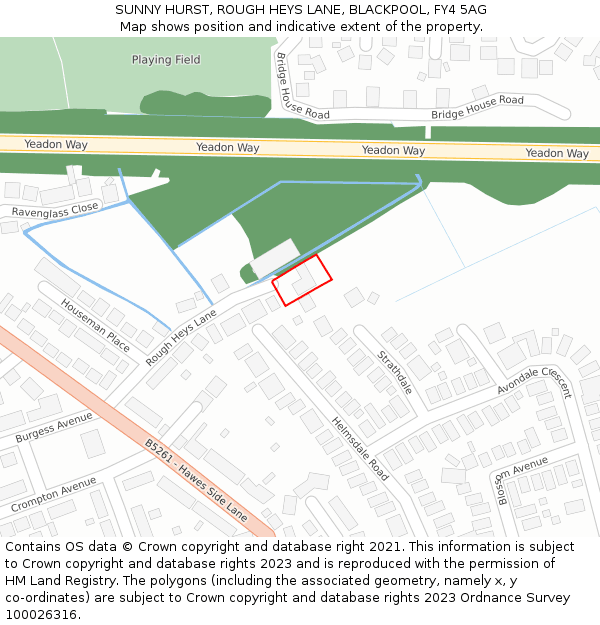 SUNNY HURST, ROUGH HEYS LANE, BLACKPOOL, FY4 5AG: Location map and indicative extent of plot