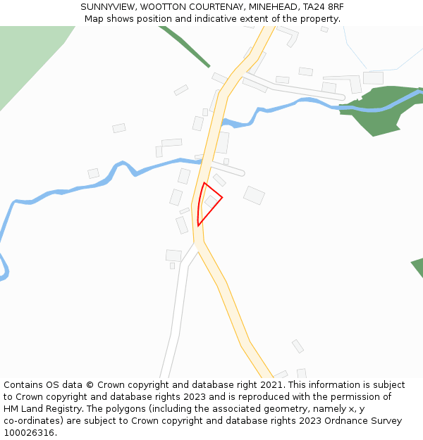 SUNNYVIEW, WOOTTON COURTENAY, MINEHEAD, TA24 8RF: Location map and indicative extent of plot