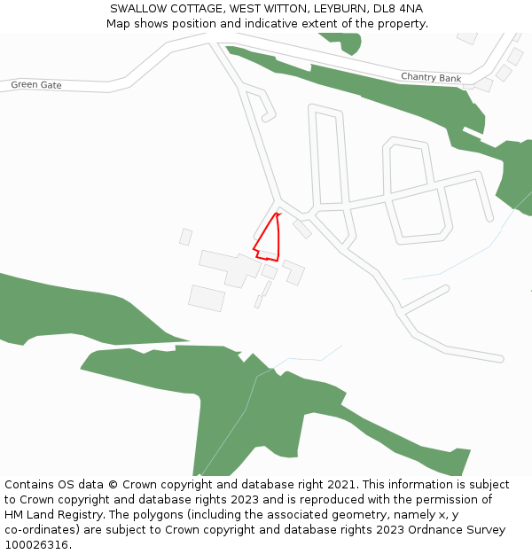 SWALLOW COTTAGE, WEST WITTON, LEYBURN, DL8 4NA: Location map and indicative extent of plot