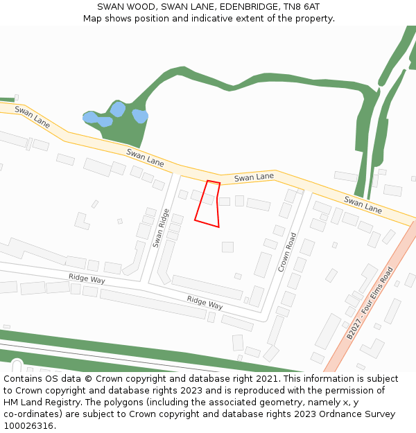 SWAN WOOD, SWAN LANE, EDENBRIDGE, TN8 6AT: Location map and indicative extent of plot