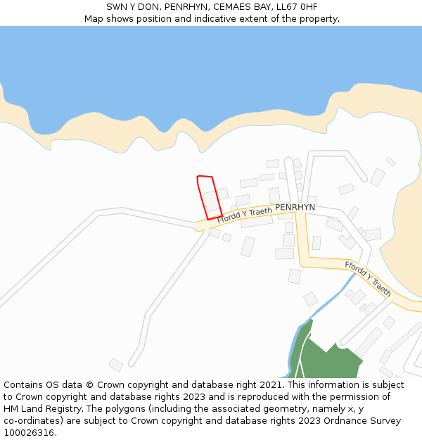 SWN Y DON, PENRHYN, CEMAES BAY, LL67 0HF: Location map and indicative extent of plot