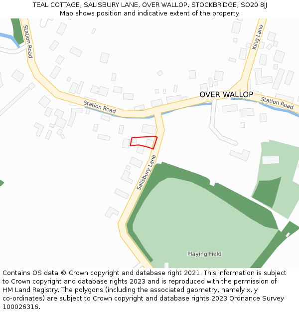 TEAL COTTAGE, SALISBURY LANE, OVER WALLOP, STOCKBRIDGE, SO20 8JJ: Location map and indicative extent of plot