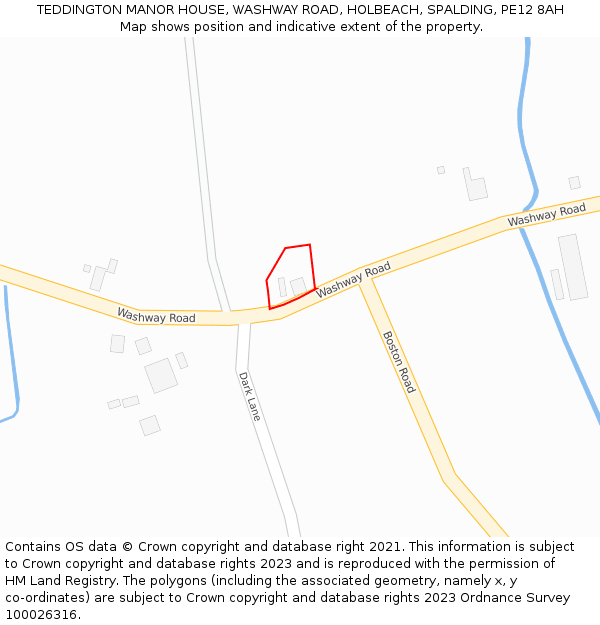 TEDDINGTON MANOR HOUSE, WASHWAY ROAD, HOLBEACH, SPALDING, PE12 8AH: Location map and indicative extent of plot