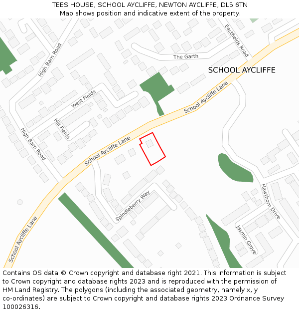 TEES HOUSE, SCHOOL AYCLIFFE, NEWTON AYCLIFFE, DL5 6TN: Location map and indicative extent of plot