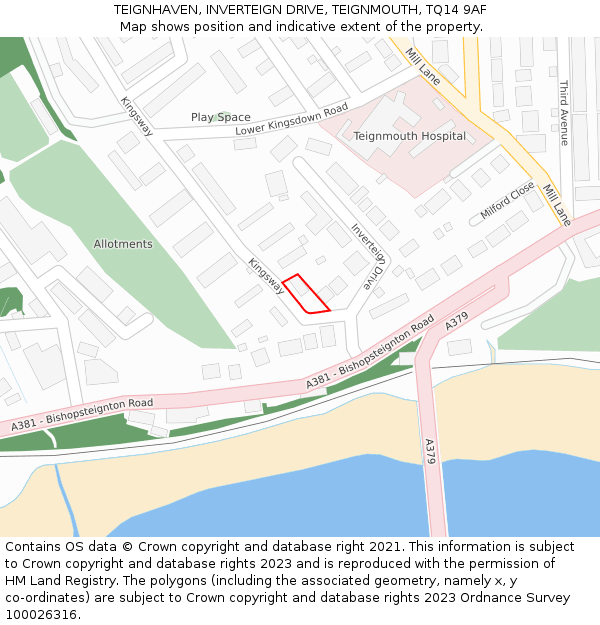 TEIGNHAVEN, INVERTEIGN DRIVE, TEIGNMOUTH, TQ14 9AF: Location map and indicative extent of plot