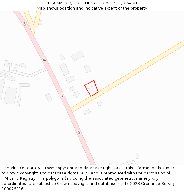 THACKMOOR, HIGH HESKET, CARLISLE, CA4 0JE: Location map and indicative extent of plot