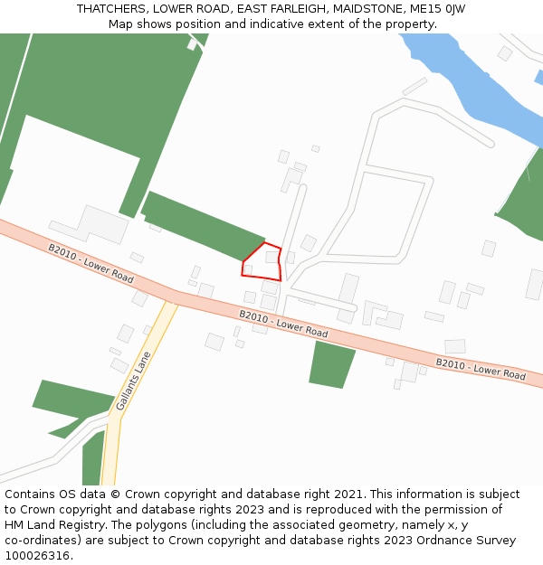 THATCHERS, LOWER ROAD, EAST FARLEIGH, MAIDSTONE, ME15 0JW: Location map and indicative extent of plot