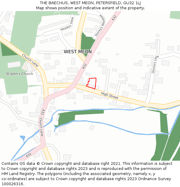 THE BAECHUS, WEST MEON, PETERSFIELD, GU32 1LJ: Location map and indicative extent of plot