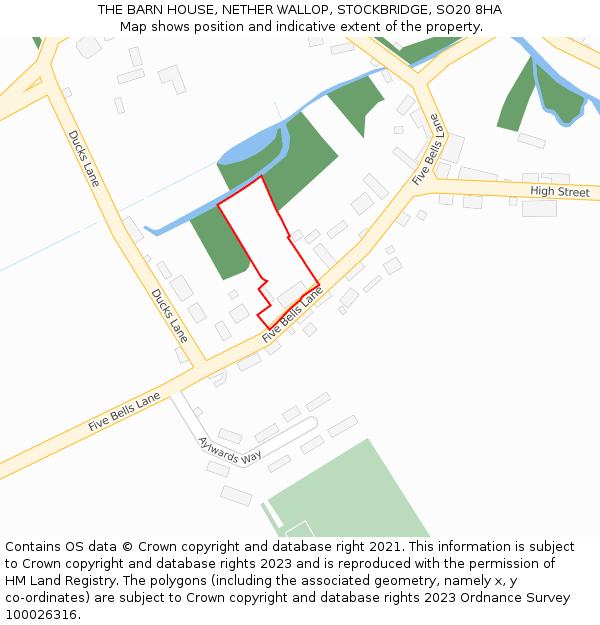 THE BARN HOUSE, NETHER WALLOP, STOCKBRIDGE, SO20 8HA: Location map and indicative extent of plot