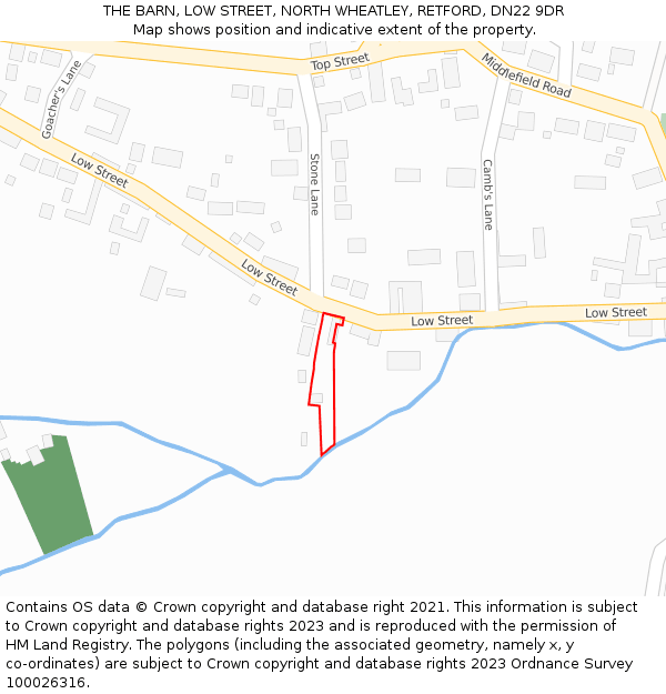 THE BARN, LOW STREET, NORTH WHEATLEY, RETFORD, DN22 9DR: Location map and indicative extent of plot