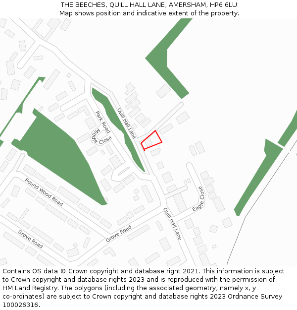 THE BEECHES, QUILL HALL LANE, AMERSHAM, HP6 6LU: Location map and indicative extent of plot