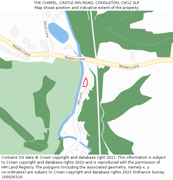 THE CHAPEL, CASTLE INN ROAD, CONGLETON, CW12 3LP: Location map and indicative extent of plot