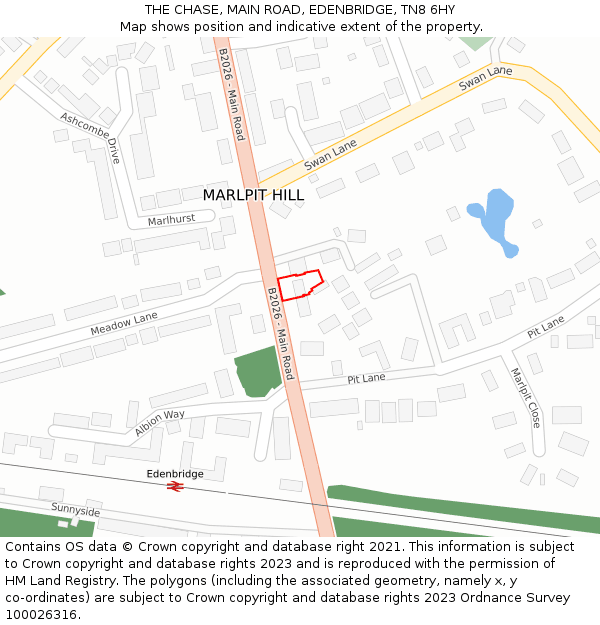 THE CHASE, MAIN ROAD, EDENBRIDGE, TN8 6HY: Location map and indicative extent of plot