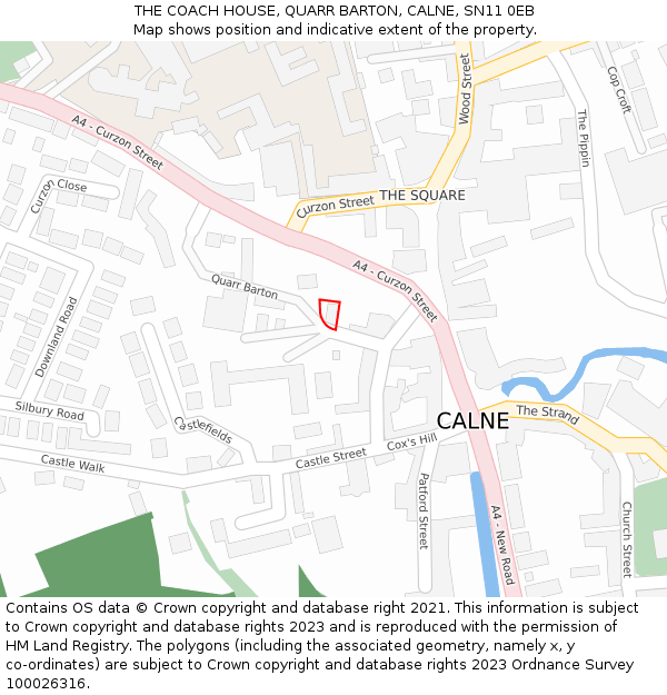 THE COACH HOUSE, QUARR BARTON, CALNE, SN11 0EB: Location map and indicative extent of plot