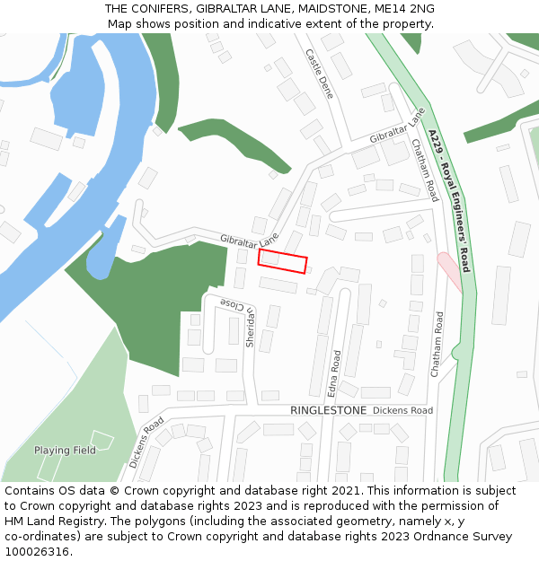 THE CONIFERS, GIBRALTAR LANE, MAIDSTONE, ME14 2NG: Location map and indicative extent of plot