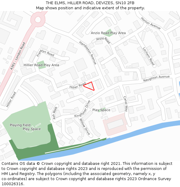 THE ELMS, HILLIER ROAD, DEVIZES, SN10 2FB: Location map and indicative extent of plot