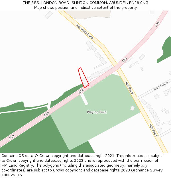 THE FIRS, LONDON ROAD, SLINDON COMMON, ARUNDEL, BN18 0NG: Location map and indicative extent of plot