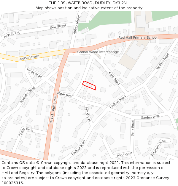 THE FIRS, WATER ROAD, DUDLEY, DY3 2NH: Location map and indicative extent of plot