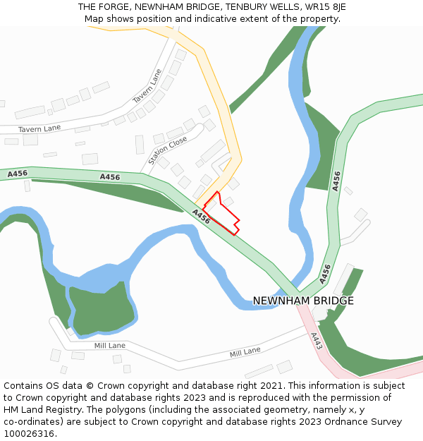 THE FORGE, NEWNHAM BRIDGE, TENBURY WELLS, WR15 8JE: Location map and indicative extent of plot