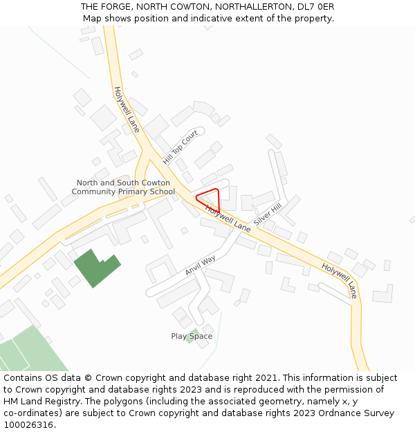 THE FORGE, NORTH COWTON, NORTHALLERTON, DL7 0ER: Location map and indicative extent of plot