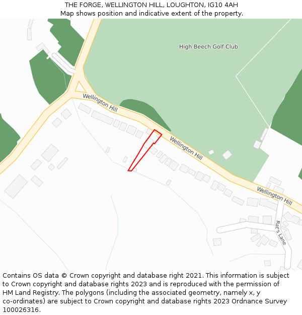 THE FORGE, WELLINGTON HILL, LOUGHTON, IG10 4AH: Location map and indicative extent of plot