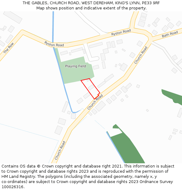THE GABLES, CHURCH ROAD, WEST DEREHAM, KING'S LYNN, PE33 9RF: Location map and indicative extent of plot