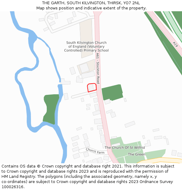 THE GARTH, SOUTH KILVINGTON, THIRSK, YO7 2NL: Location map and indicative extent of plot