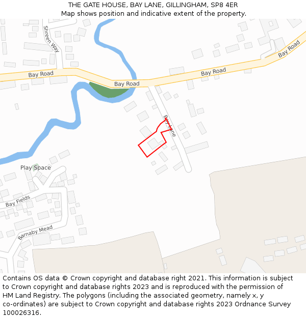 THE GATE HOUSE, BAY LANE, GILLINGHAM, SP8 4ER: Location map and indicative extent of plot