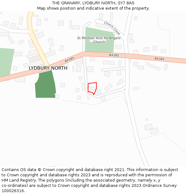THE GRANARY, LYDBURY NORTH, SY7 8AS: Location map and indicative extent of plot
