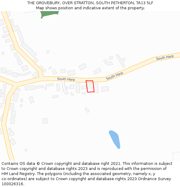 THE GROVEBURY, OVER STRATTON, SOUTH PETHERTON, TA13 5LF: Location map and indicative extent of plot