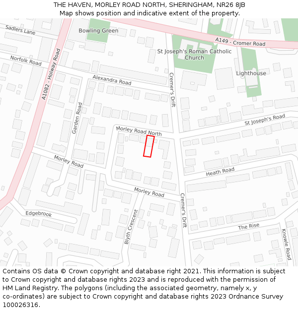 THE HAVEN, MORLEY ROAD NORTH, SHERINGHAM, NR26 8JB: Location map and indicative extent of plot