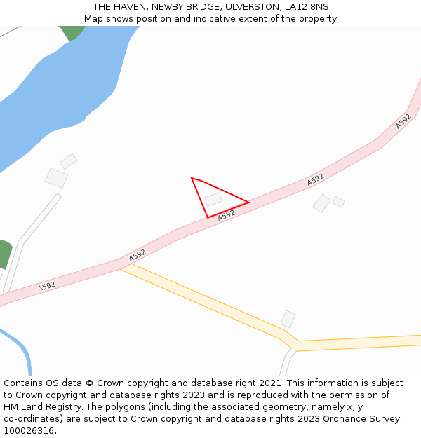 THE HAVEN, NEWBY BRIDGE, ULVERSTON, LA12 8NS: Location map and indicative extent of plot