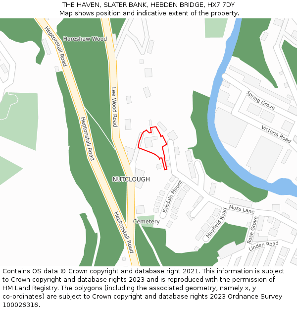 THE HAVEN, SLATER BANK, HEBDEN BRIDGE, HX7 7DY: Location map and indicative extent of plot