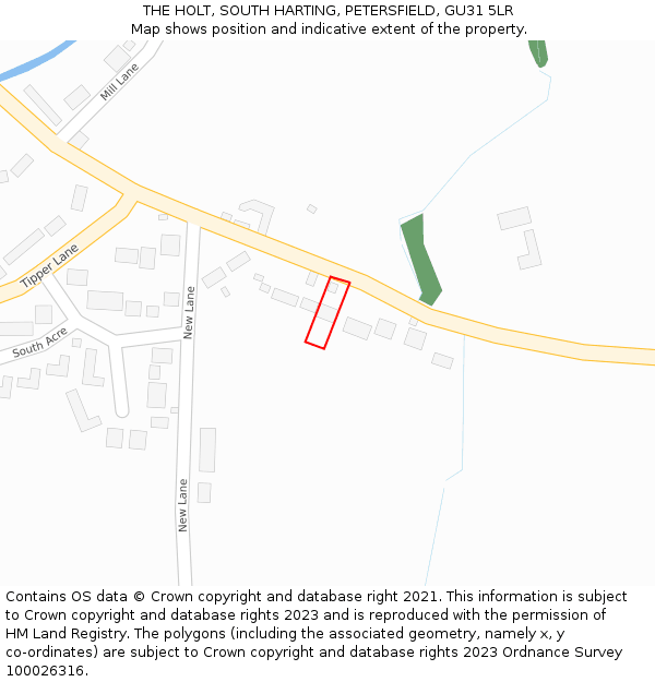 THE HOLT, SOUTH HARTING, PETERSFIELD, GU31 5LR: Location map and indicative extent of plot