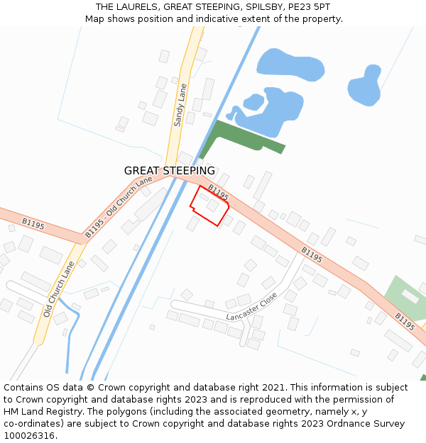 THE LAURELS, GREAT STEEPING, SPILSBY, PE23 5PT: Location map and indicative extent of plot