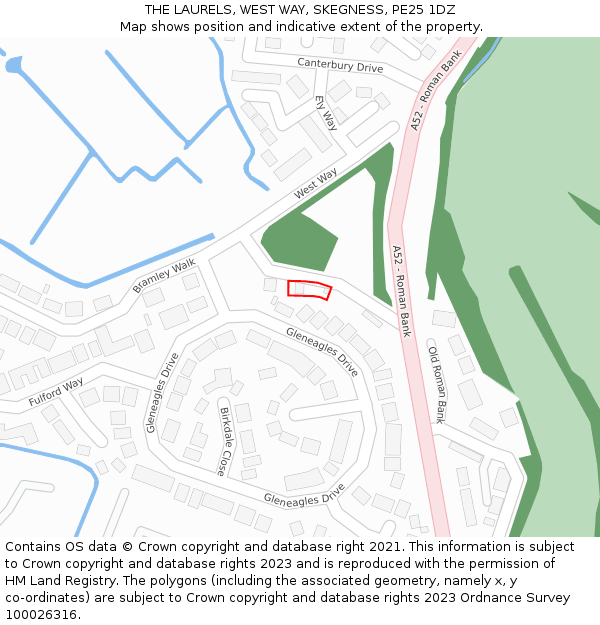 THE LAURELS, WEST WAY, SKEGNESS, PE25 1DZ: Location map and indicative extent of plot