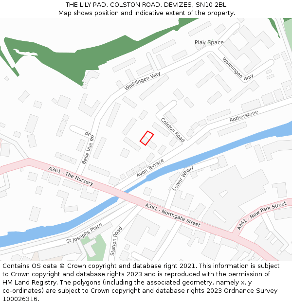 THE LILY PAD, COLSTON ROAD, DEVIZES, SN10 2BL: Location map and indicative extent of plot