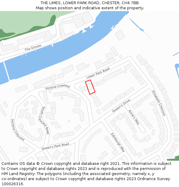 THE LIMES, LOWER PARK ROAD, CHESTER, CH4 7BB: Location map and indicative extent of plot