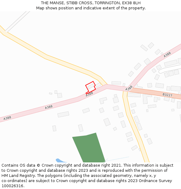 THE MANSE, STIBB CROSS, TORRINGTON, EX38 8LH: Location map and indicative extent of plot