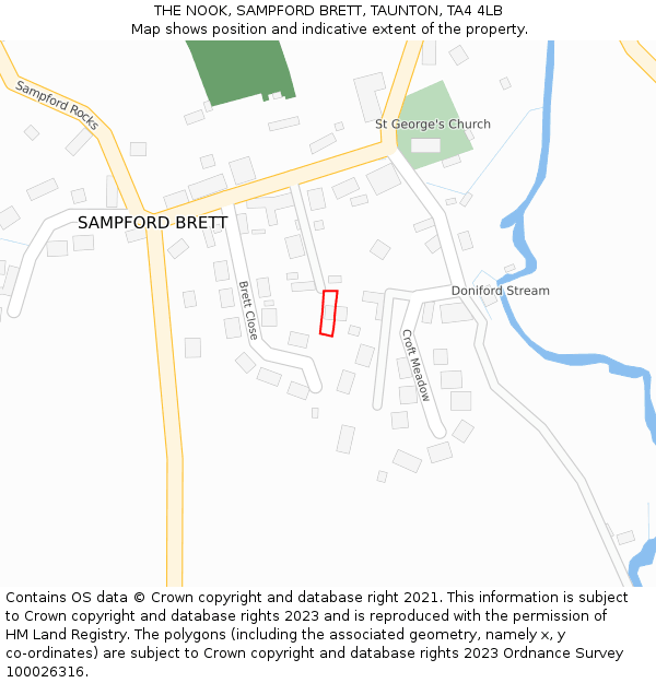 THE NOOK, SAMPFORD BRETT, TAUNTON, TA4 4LB: Location map and indicative extent of plot