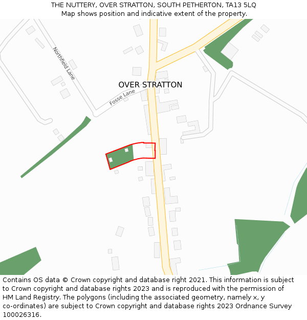 THE NUTTERY, OVER STRATTON, SOUTH PETHERTON, TA13 5LQ: Location map and indicative extent of plot