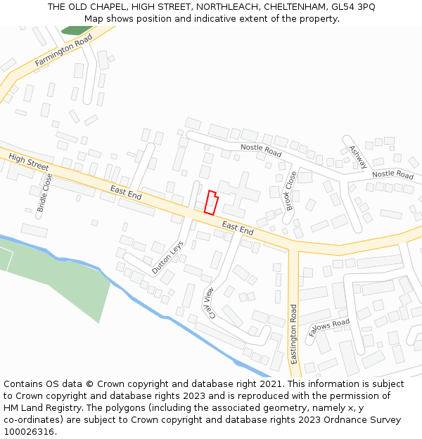 THE OLD CHAPEL, HIGH STREET, NORTHLEACH, CHELTENHAM, GL54 3PQ: Location map and indicative extent of plot