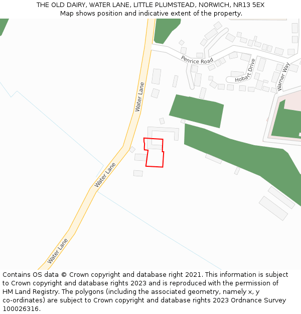 THE OLD DAIRY, WATER LANE, LITTLE PLUMSTEAD, NORWICH, NR13 5EX: Location map and indicative extent of plot