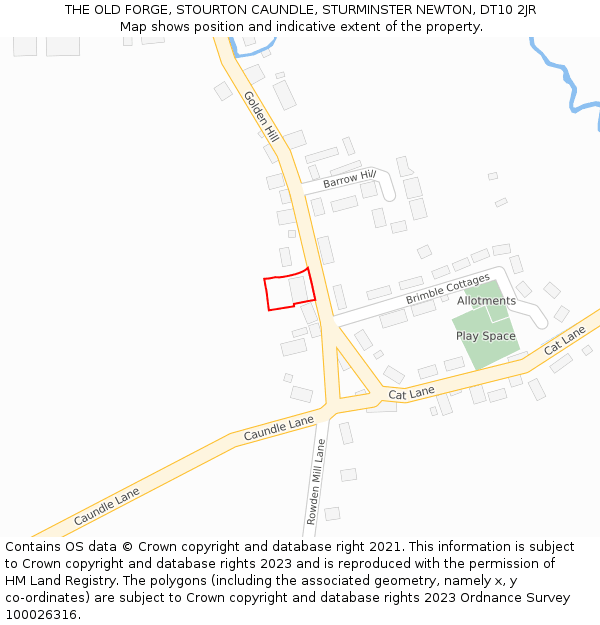 THE OLD FORGE, STOURTON CAUNDLE, STURMINSTER NEWTON, DT10 2JR: Location map and indicative extent of plot