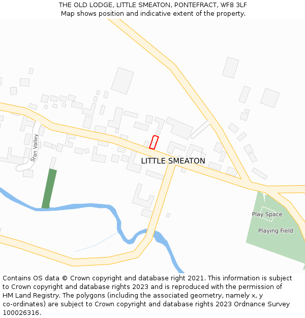 THE OLD LODGE, LITTLE SMEATON, PONTEFRACT, WF8 3LF: Location map and indicative extent of plot