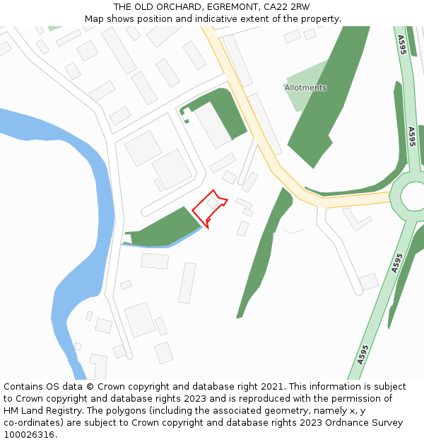 THE OLD ORCHARD, EGREMONT, CA22 2RW: Location map and indicative extent of plot