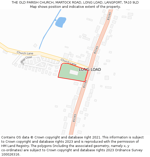 THE OLD PARISH CHURCH, MARTOCK ROAD, LONG LOAD, LANGPORT, TA10 9LD: Location map and indicative extent of plot
